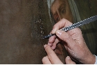 Toma de muestras de una pintura