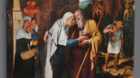 Abrazo de San Joaquín y Santa Ana después de la restauración.