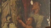 María de Cleofás con sus cuatro hijos. Estado inicial. Detalle