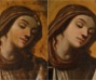 Detalle del rostro de la Virgen antes y después de la intervención.