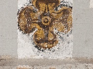 Vista de una cata con una pintura mural oculta