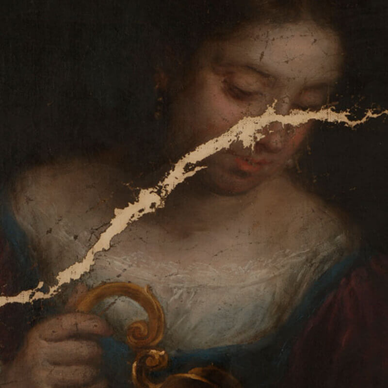  Antes de la reintegración cromática de la obra “Santa Isabel de Hungría curando a los tiñosos”