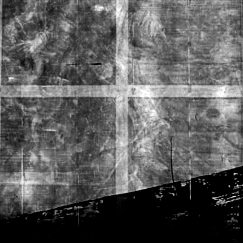 Zona  de la obra “Santa Isabel de Hungría curando a los tiñosos” que fue reconstruida en Francia