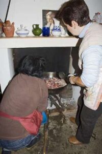 Elaboración de comida en matanza