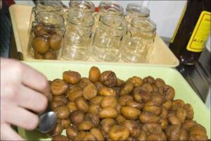 Elaboración de mermelada de castaña