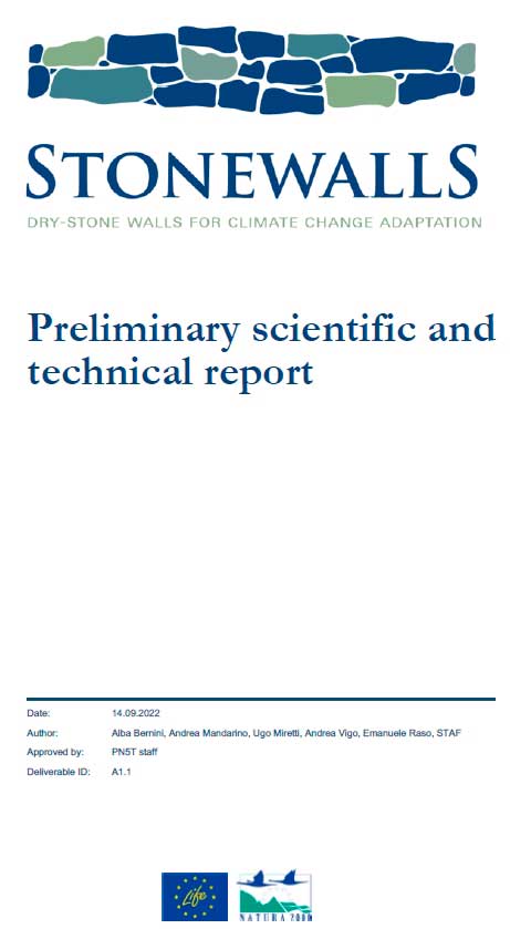 Stonewalls (2022). Deliverable A1.1 – Preliminary scientific and technical report.